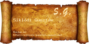 Siklódi Gusztáv névjegykártya